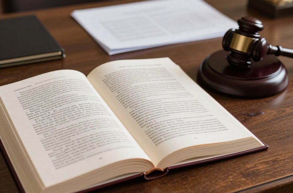 California penal code book open to crimes of violence section with gavel