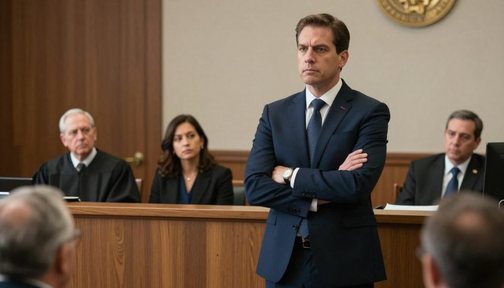 Los Angeles criminal defense attorney presenting case in courtroom