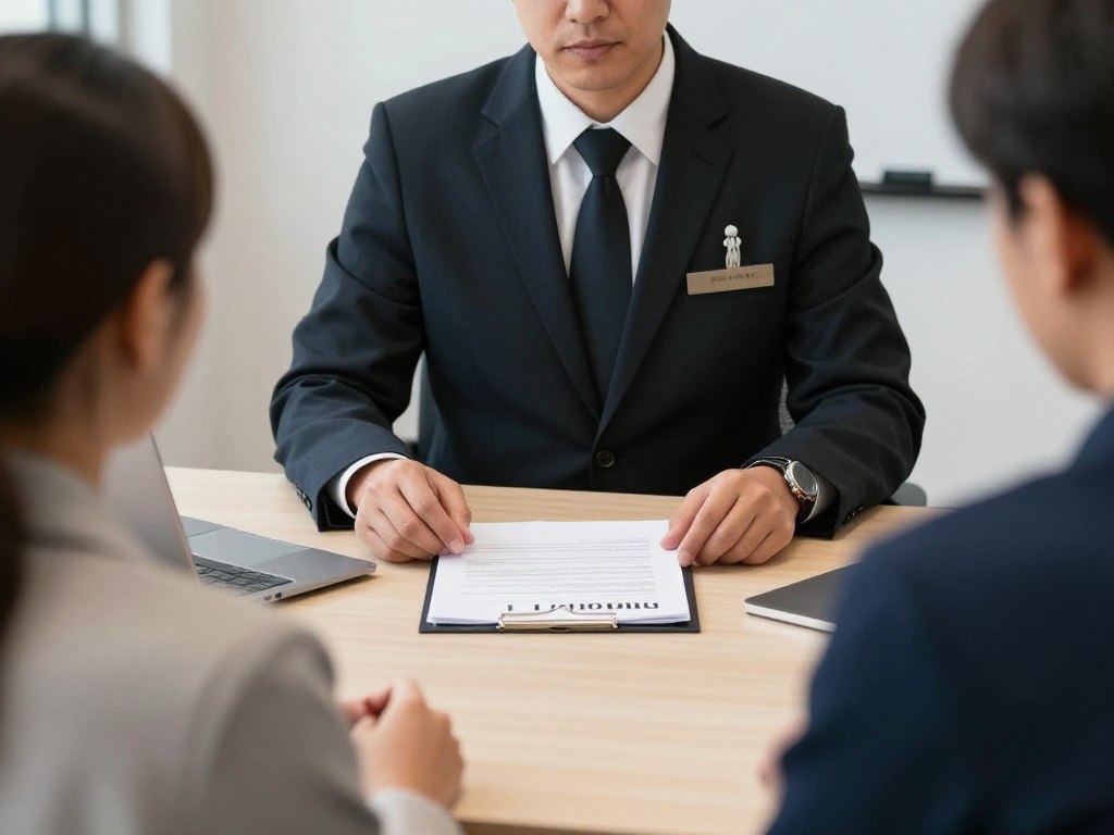 Probation officer meeting with client in Los Angeles office